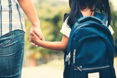Parent meeting child